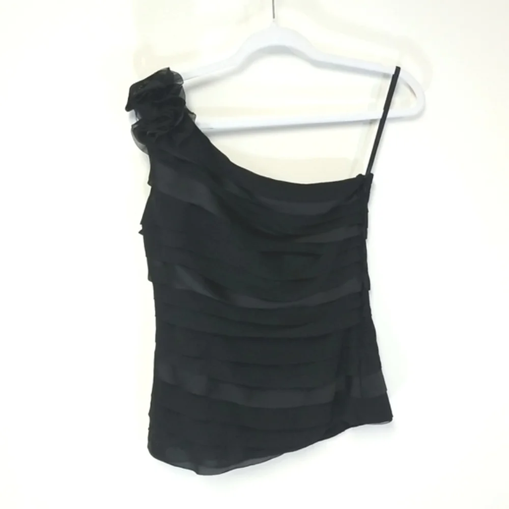 Satin One Shoulder Blouse - Picture 2 of 7